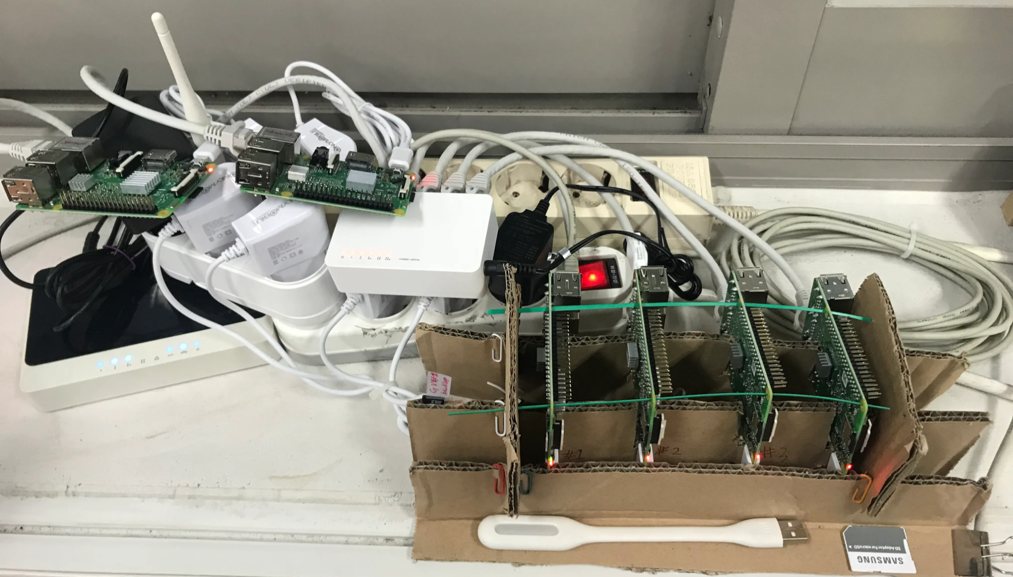 Raspberry Pi 3 four-node compute cluster